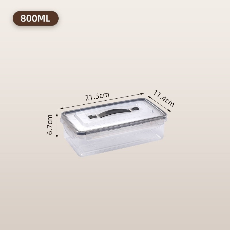 Plastična kutija za obrok s poklopcem, četvrtasti oblik, pogodna za mikrovalnu, kapacitet 0,8–5 L
