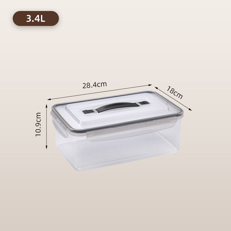 Plastična kutija za obrok s poklopcem, četvrtasti oblik, pogodna za mikrovalnu, kapacitet 0,8–5 L