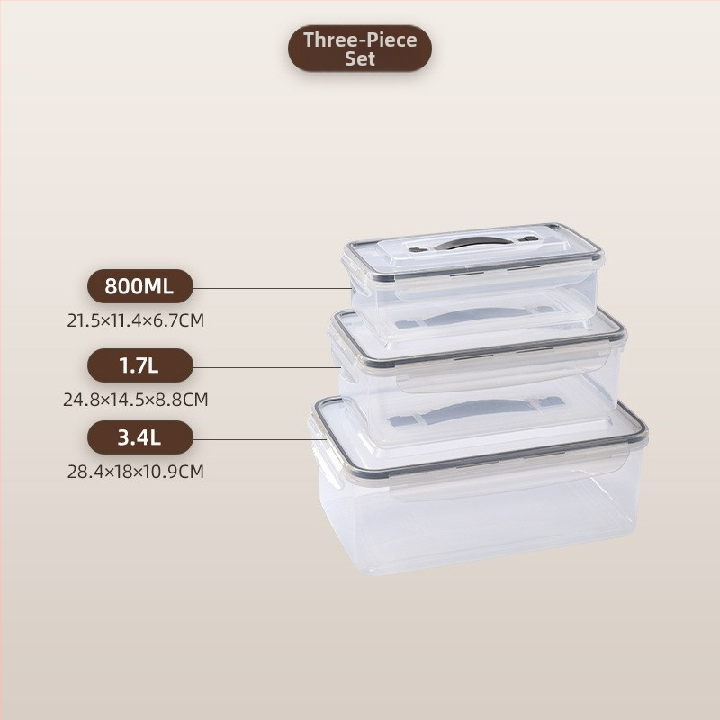 Plastična kutija za obrok s poklopcem, četvrtasti oblik, pogodna za mikrovalnu, kapacitet 0,8–5 L