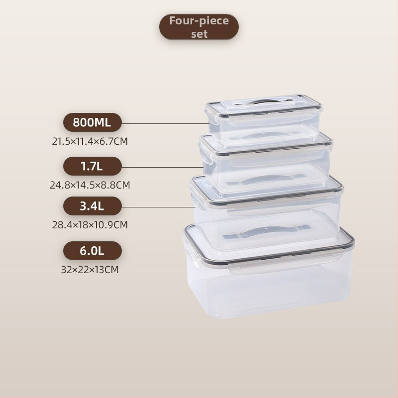 Plastična kutija za obrok s poklopcem, četvrtasti oblik, pogodna za mikrovalnu, kapacitet 0,8–5 L