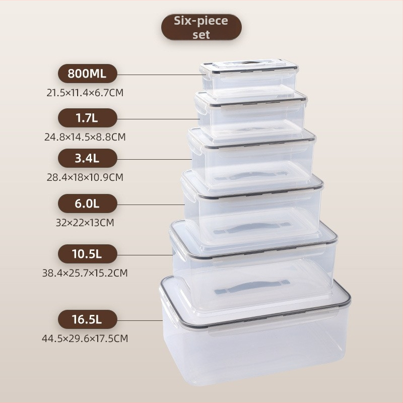 Plastična kutija za obrok s poklopcem, četvrtasti oblik, pogodna za mikrovalnu, kapacitet 0,8–5 L