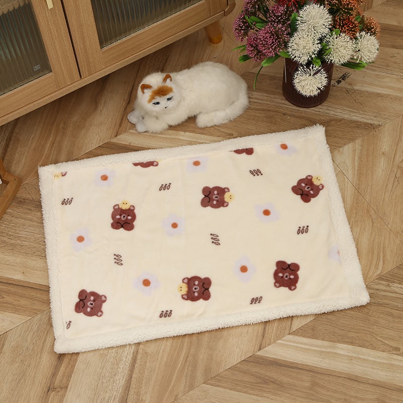 Pokrivač za kućne ljubimce, dvostruki sloj, flanel, otisak karikature, 200–350 g, proljeće i jesen, prilagođavanje dostupno