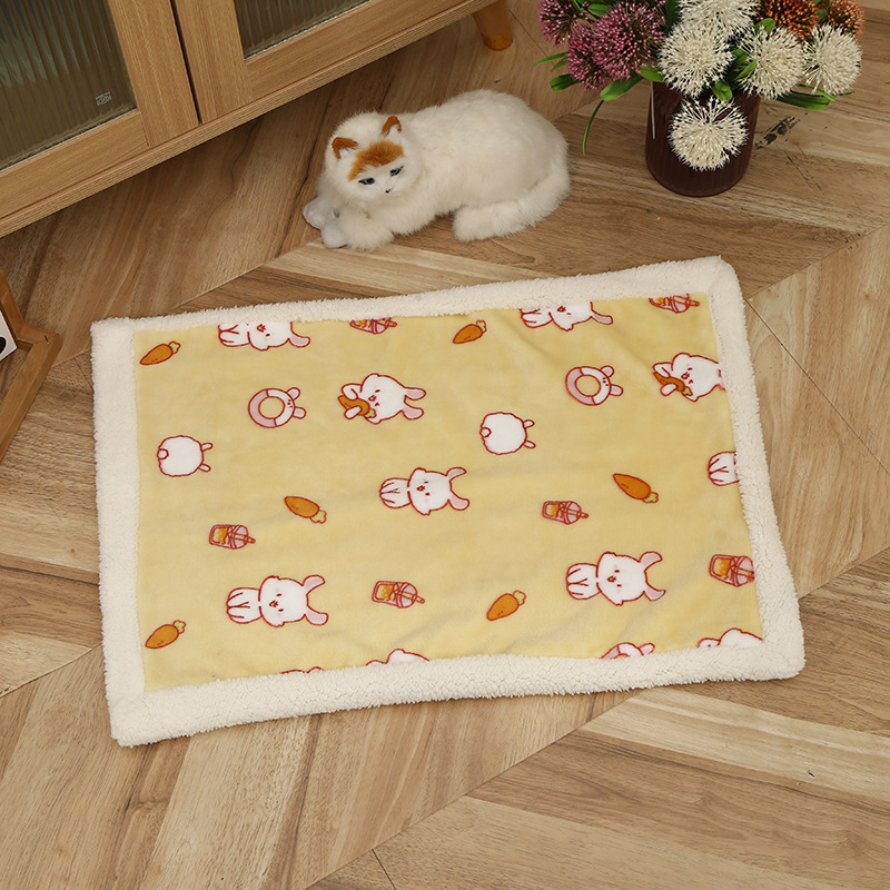 Pokrivač za kućne ljubimce, dvostruki sloj, flanel, otisak karikature, 200–350 g, proljeće i jesen, prilagođavanje dostupno