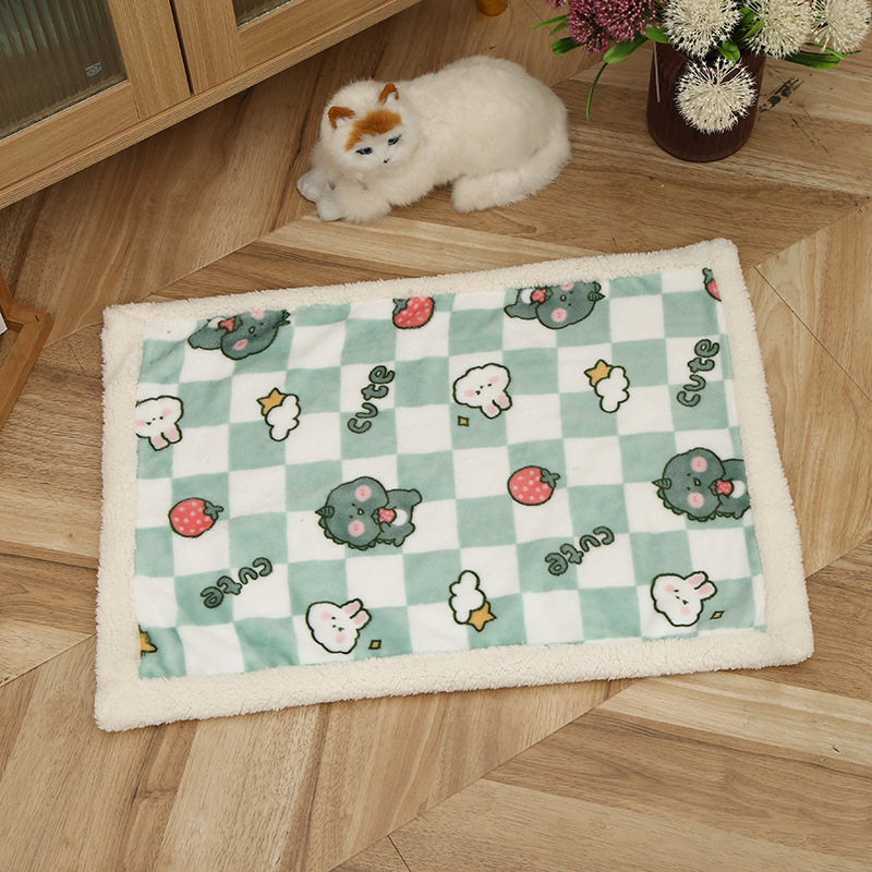 Pokrivač za kućne ljubimce, dvostruki sloj, flanel, otisak karikature, 200–350 g, proljeće i jesen, prilagođavanje dostupno