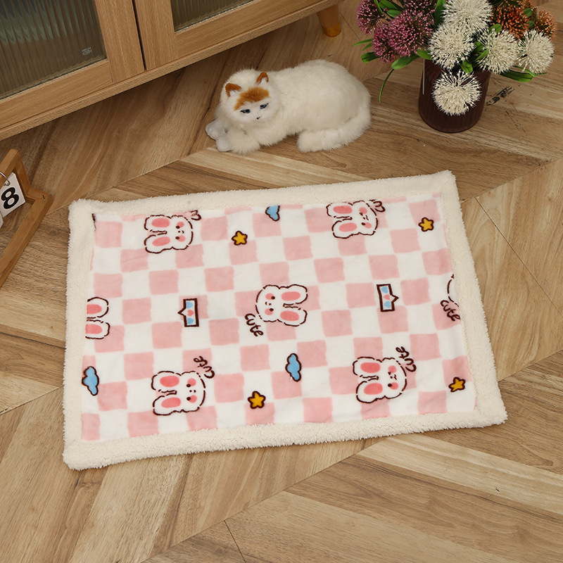 Pokrivač za kućne ljubimce, dvostruki sloj, flanel, otisak karikature, 200–350 g, proljeće i jesen, prilagođavanje dostupno