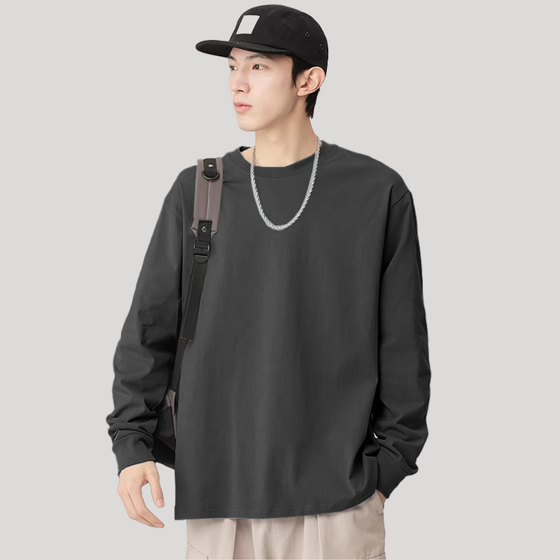 Japanski vintage stil, 100% pamuk, okrugli izrez, dugi rukav, labav kroj