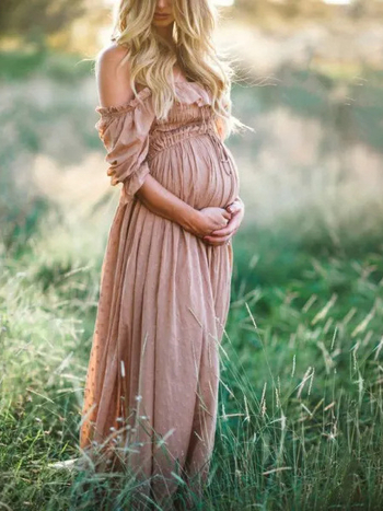 Рокля с 3/4 ръкави, 80-90% спандекс, А-линия, дълга пола, лято 2024