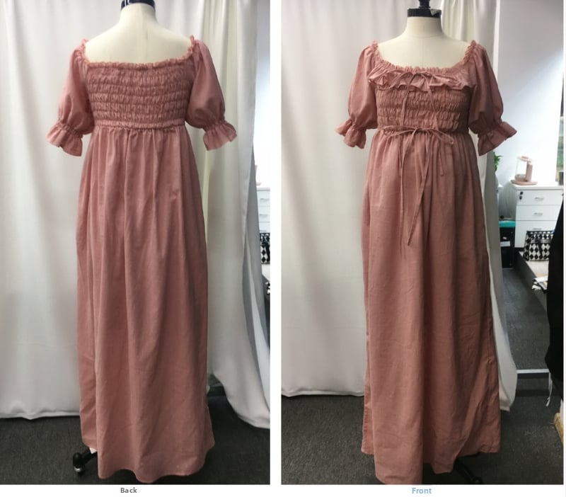 Рокля с 3/4 ръкави, 80-90% спандекс, А-линия, дълга пола, лято 2024