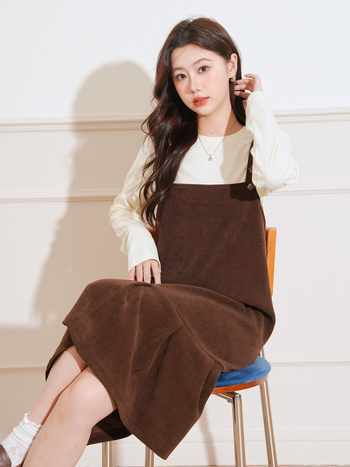 Двучастен комплект за бременни: рокля с пола тип русалка и горнище с кръгло деколте, дълги ръкави, chenille-влакна, вискоза-еластанова смес