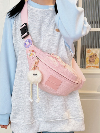 Xinhang najlon crossbody torba sa zatvaračem, podstava od poliestera, unutarnji džep za mobitel, Proljeće 2025