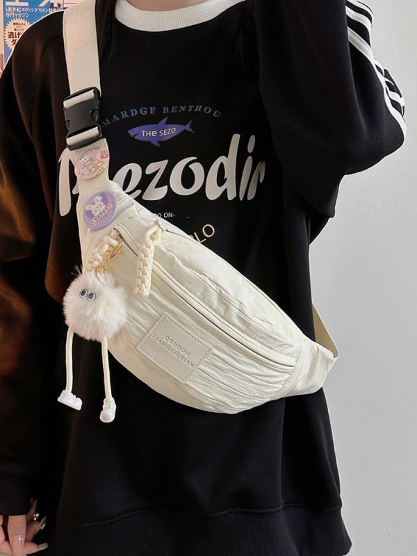 Xinhang najlon crossbody torba sa zatvaračem, podstava od poliestera, unutarnji džep za mobitel, Proljeće 2025