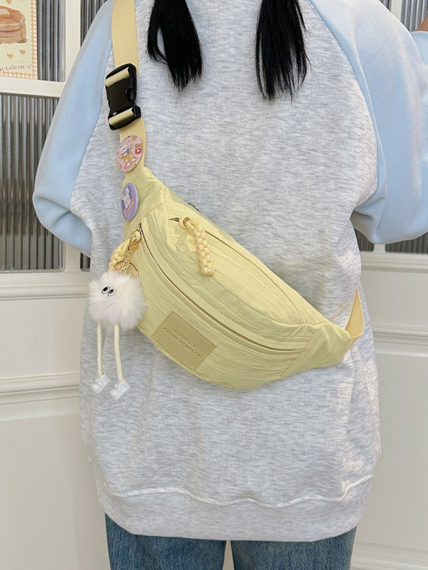 Xinhang najlon crossbody torba sa zatvaračem, podstava od poliestera, unutarnji džep za mobitel, Proljeće 2025