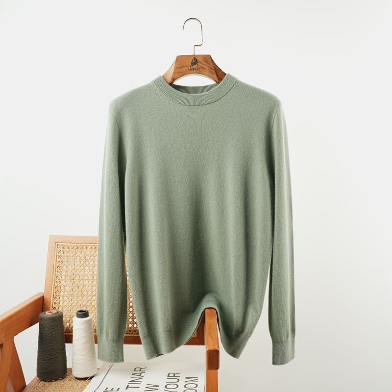 Ανδρικό κασμίρι καρντάγκαν για επαγγελματικό στυλ, 95%+ κασμίρι, χαλαρή εφαρμογή, στρογγυλός λαιμός και μακριά μανίκια, μονόχρωμο