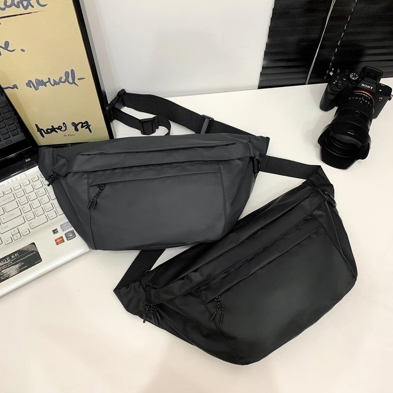 Unisex najlonska crossbody torba, ulični stil, magnetska kopča, unutarnja ID džep, poliesterska podstava, jesen 2024