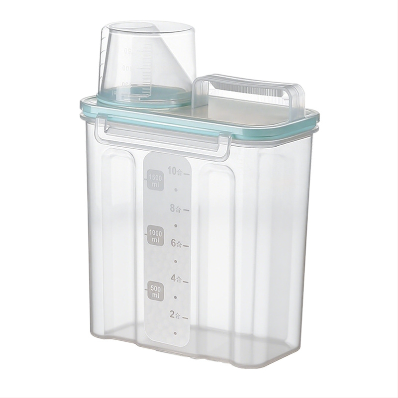 Kontajner na zrná, štvorcový plastový zásobník, 1 vrstva, objem 1–2 l, moderný minimalistický štýl