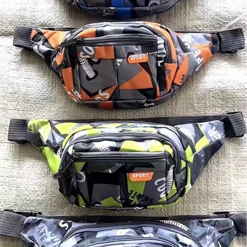 Unisex platnena torbica za pojas s velikim kapacitetom, višestruki pretinci, unutarnja džep