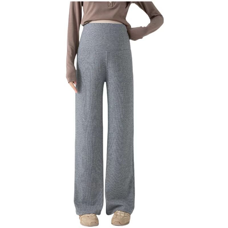 Бременни панталони с широки крачоли – флисово подплатени, висока талия, свободен силует, памук-полиестер, поддържат топлината, есен-зима 2025