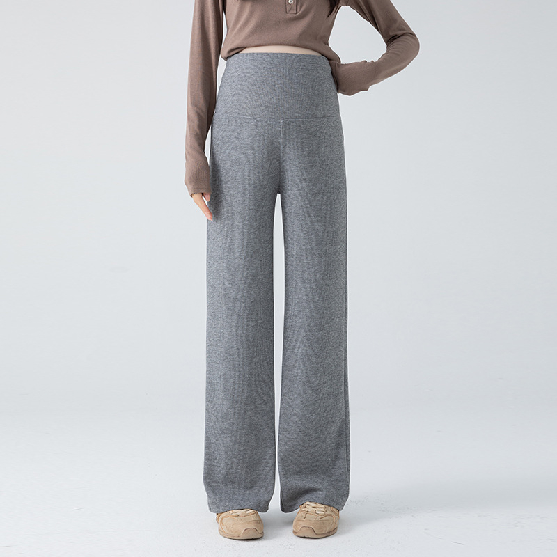 Бременни панталони с широки крачоли – флисово подплатени, висока талия, свободен силует, памук-полиестер, поддържат топлината, есен-зима 2025