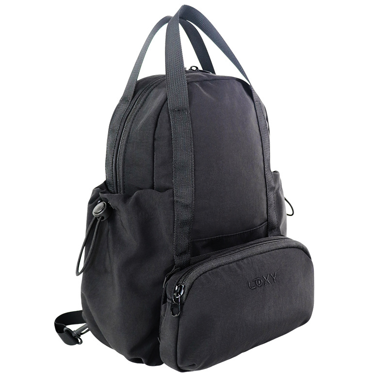 Ženski najlon ruksak u gradskom stilu, ultra lagan, dvostruka namjena crossbody i chest bag, zatvarač i unutarnji džepovi (zip džep, džep za telefon, džep za prijenosno računalo)