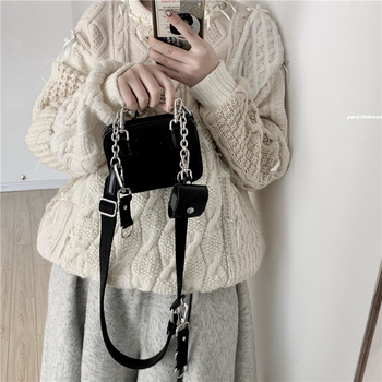 Crossbody torbica, PU, gradski stil, lokomotivan dizajn, horizontalni kvadratni oblik, zatvarač