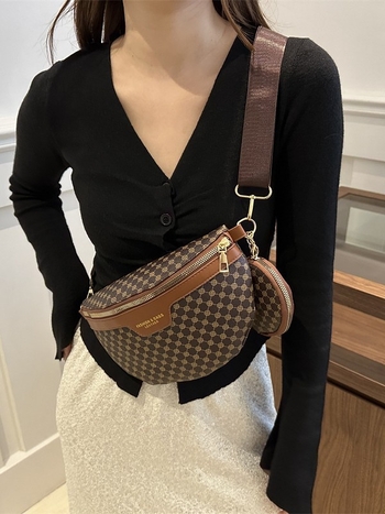 Ženska PU chest bag u stilu street fashion, zatvarač, džep za telefon, podstava od poliestera