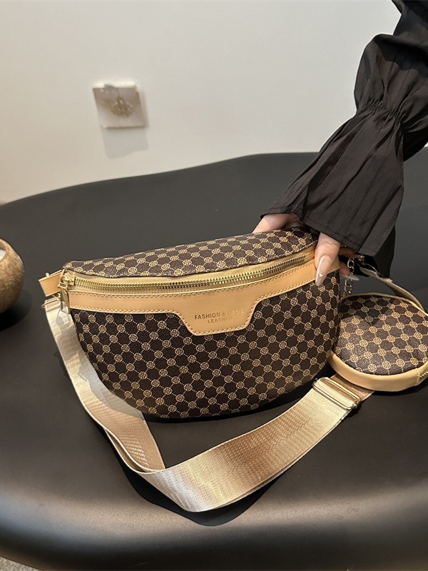 Ženska PU chest bag u stilu street fashion, zatvarač, džep za telefon, podstava od poliestera