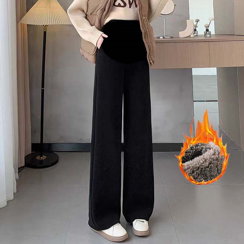 Trudničarske hlače s fleece podstavom, slobodan kroj — glavni materijal: poliester; sadržaj: 70–80%; podstava: fleece