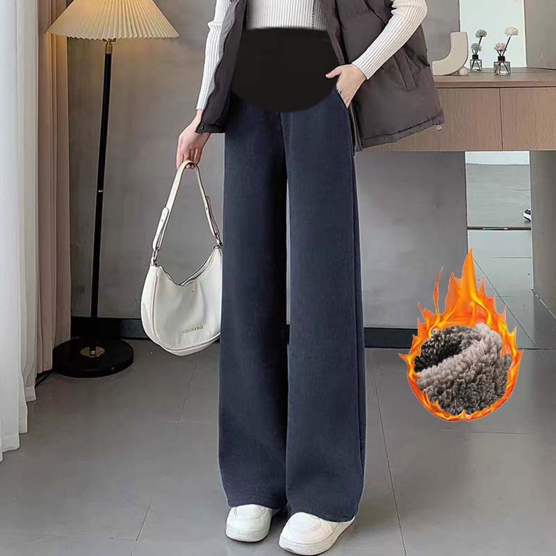 Trudničarske hlače s fleece podstavom, slobodan kroj — glavni materijal: poliester; sadržaj: 70–80%; podstava: fleece