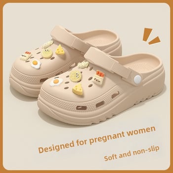 Női EVA Crocs-stílusú papucs a tengerparti strandokra, csúszásmentes, kopásálló, 5 cm magasságot növelő, EVA felsőrész és talp