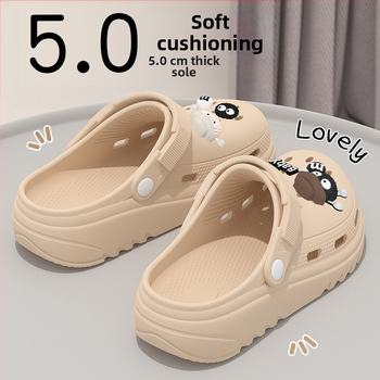 Női EVA Crocs-stílusú papucs a tengerparti strandokra, csúszásmentes, kopásálló, 5 cm magasságot növelő, EVA felsőrész és talp