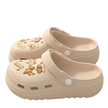 Női EVA Crocs-stílusú papucs a tengerparti strandokra, csúszásmentes, kopásálló, 5 cm magasságot növelő, EVA felsőrész és talp