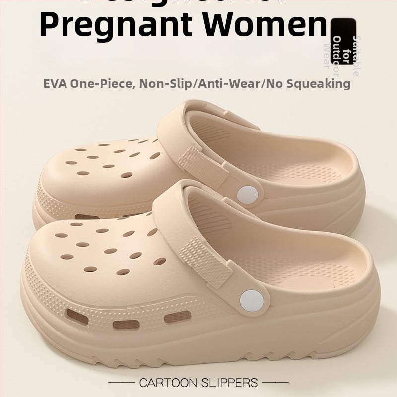 Női EVA Crocs-stílusú papucs a tengerparti strandokra, csúszásmentes, kopásálló, 5 cm magasságot növelő, EVA felsőrész és talp