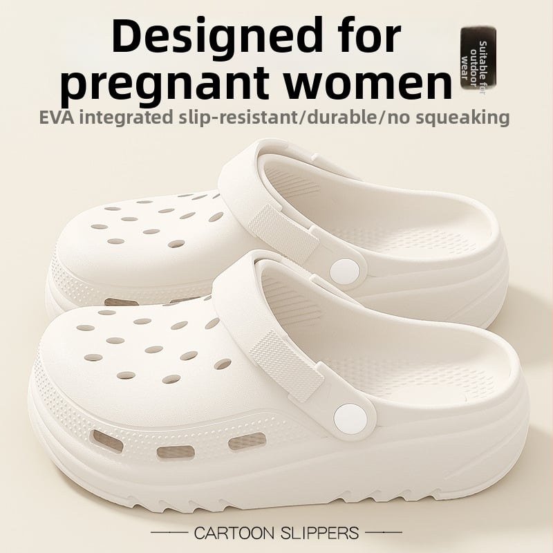 Női EVA Crocs-stílusú papucs a tengerparti strandokra, csúszásmentes, kopásálló, 5 cm magasságot növelő, EVA felsőrész és talp