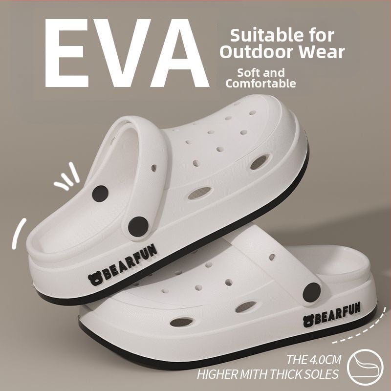 Crocs-stílusú EVA szandál, uniszex, EVA felsőrész és talp, talp vastagsága 2–3 cm, könnyű, csúszásmentes, vízálló