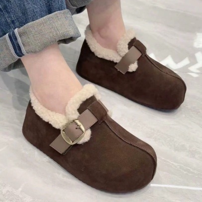 Sandale s debelim potplatom u Birkenstock stilu, Slip-On, zaobljeni nos, gornji dio: super vlakno, đon: guma, bez uloška