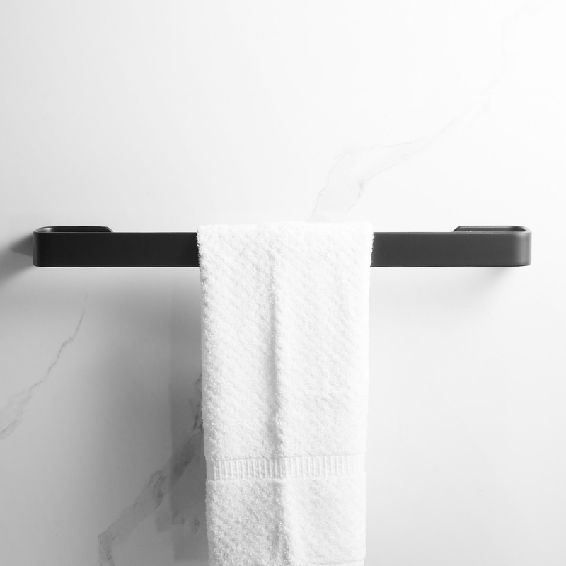 Držač za ručnike u kupaonici od aluminija visoke razine, anodiziran, moderni minimalistički stil, jednostruka konstrukcija, nosivost 5 kg