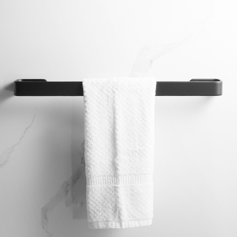 Držač za ručnike u kupaonici od aluminija visoke razine, anodiziran, moderni minimalistički stil, jednostruka konstrukcija, nosivost 5 kg