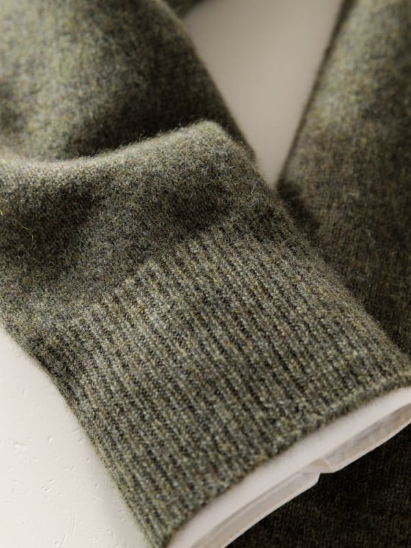 Ανδρικό πουλόβερ από κασμίρι με ημιυψωμένο γιακά, πυκνή μαλλί πλέξη, 41–45% κασμίρι