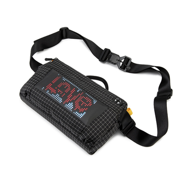 LED pojas torbica sa geometrijskim uzorkom, poliester, SPOTLED aplikacija za outdoor sportove