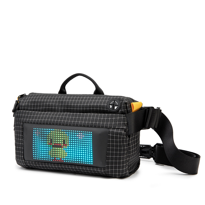 LED pojas torbica sa geometrijskim uzorkom, poliester, SPOTLED aplikacija za outdoor sportove