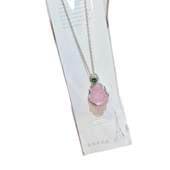 Colier cu pandantiv Buddha și lanț în formă de O, oțel titan, 8 g, stil lux discret