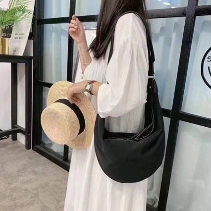 Crossbody torba od Oxford tkanine i platna, velika kapaciteta, žena, dumpling stil