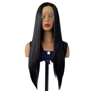 Перука с предна дантела, естествен стил, термоустойчиви синтетични влакна, за жени