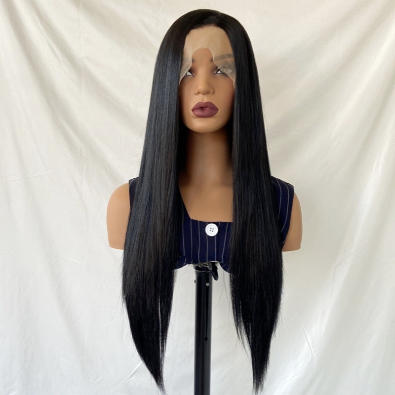 Перука с предна дантела, естествен стил, термоустойчиви синтетични влакна, за жени