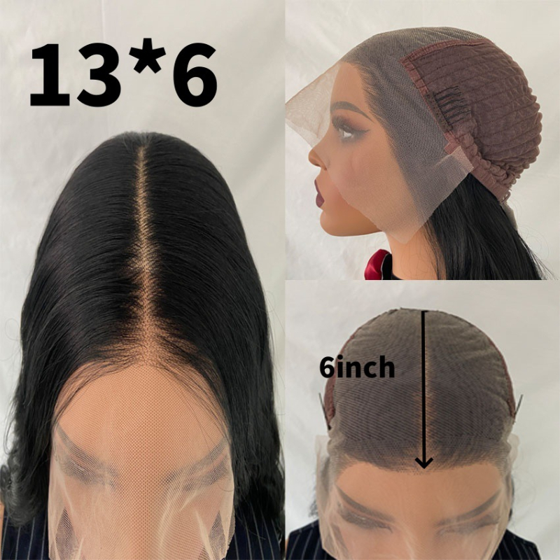 Перука с предна дантела, естествен стил, термоустойчиви синтетични влакна, за жени