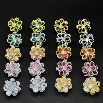 Овеци: цирконено цвете с диамантена обработка, стил лек лукс, ушни игли от неръждаема стомана