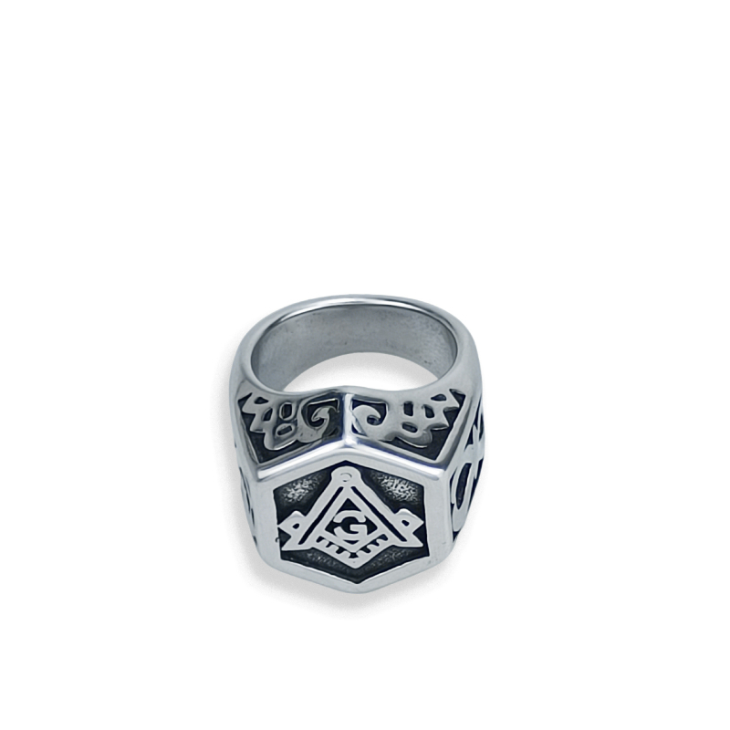 Muški prsten od nehrđajućeg čelika Viking Odin trokut runa, geometrijski dizajn, retro stil