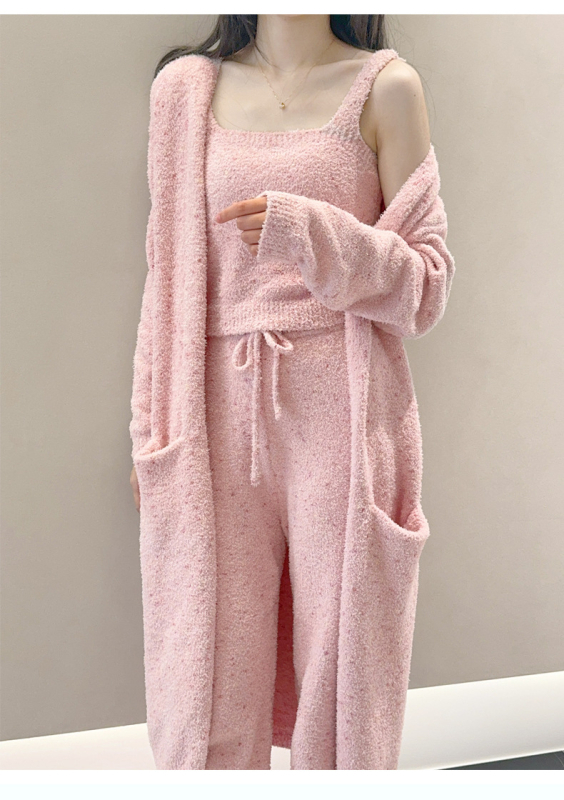 Pajamski set od pola velura, 100% poliester, ekstra debeli, četverokutni ovratnik