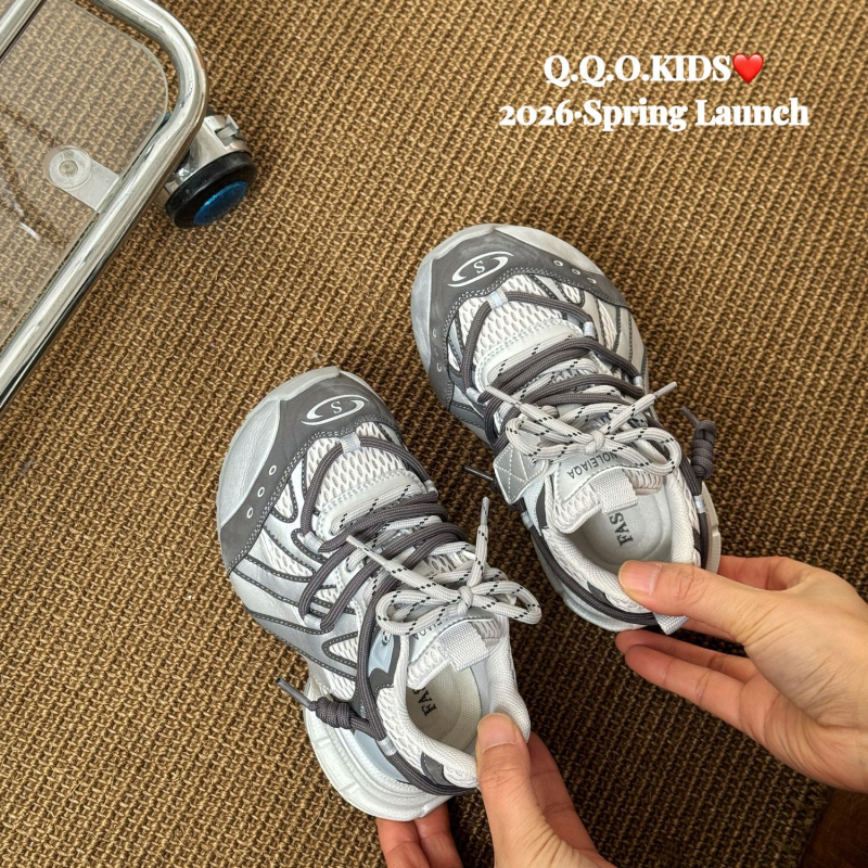 Dječje tenisice u stilu Dad Shoes, gornji dio od mikrovlakana, prozračne, lagane, Velcro kopčanje, potplat od gum-EVA-PU
