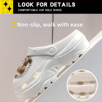 Női Crocs-stílusú szandál 7 cm vastag talppal, EVA anyagból, csúszásmentes, szagtalan, nyári strandpapucs 2025